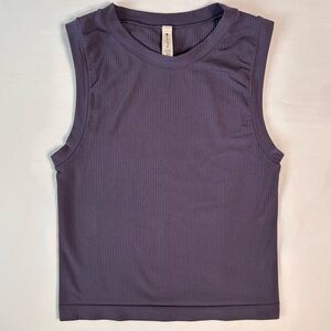 Athleta Purple Sleeveless Cropped Ribbed Top Size M